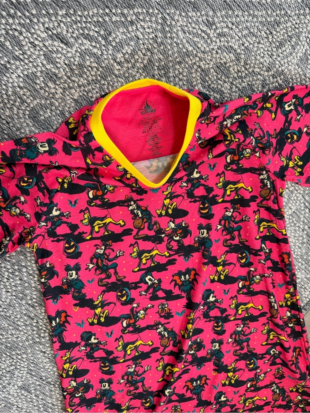 New Disney Girls' Mickey & Friends Halloween Neon Short-Sleeve Nightgown 11/12 - Picture 12 of 16